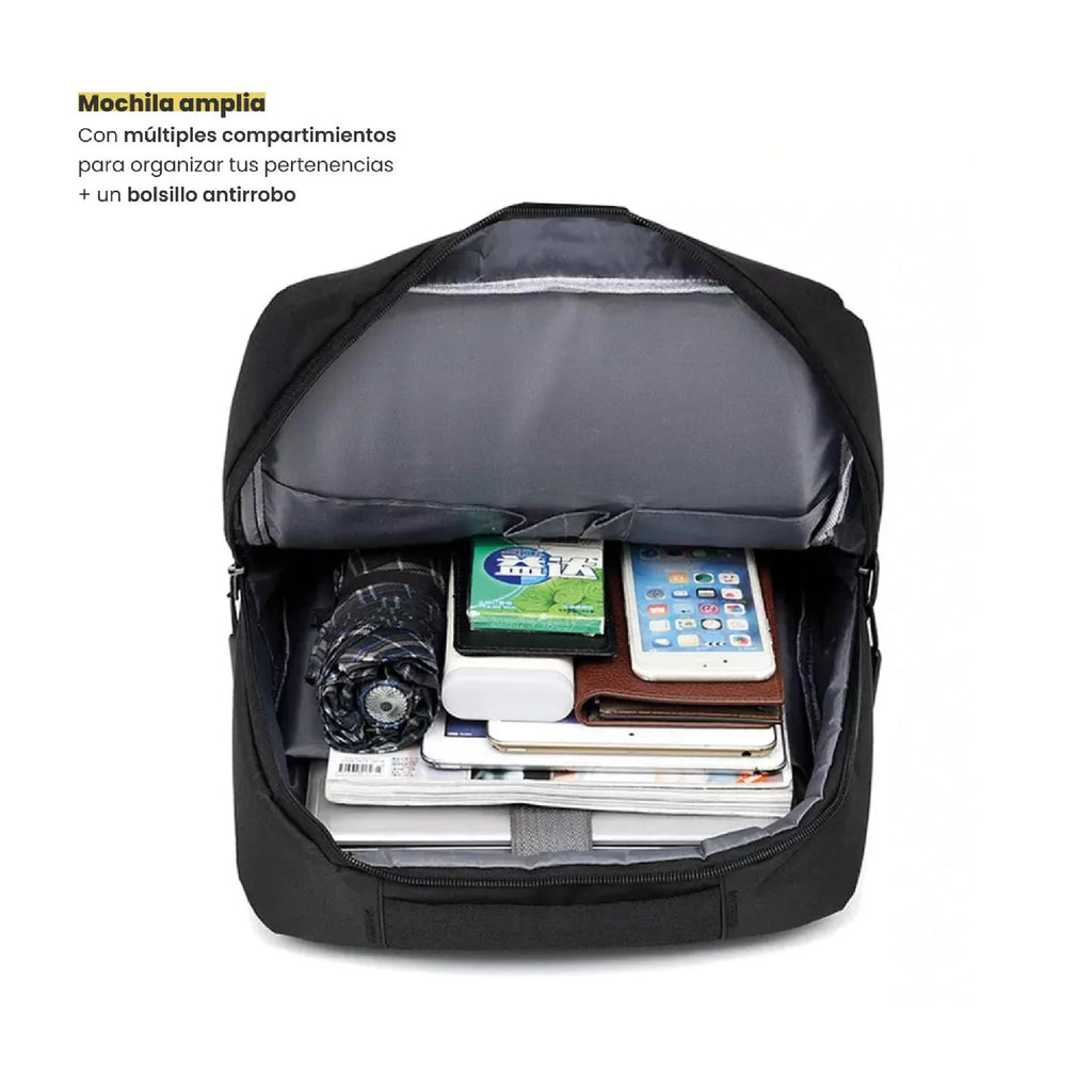 Mochila para Notebook con Puerto USB 15" Negra LEVO