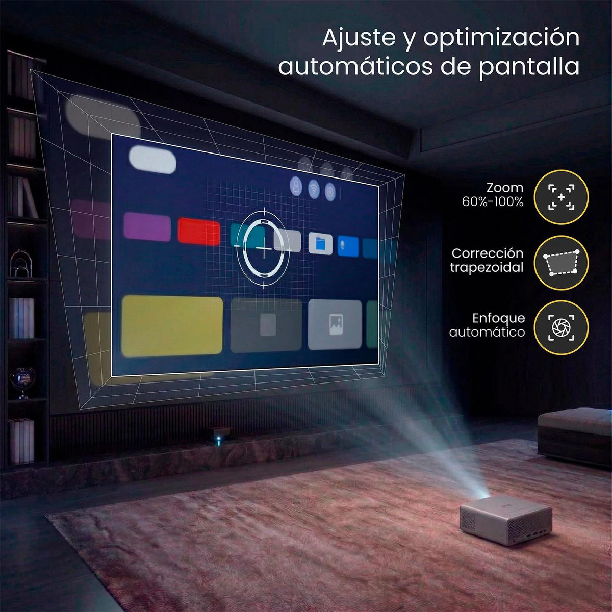 Proyector Portatil Smart Hexa 8000lm WiFi BT Android LEVO