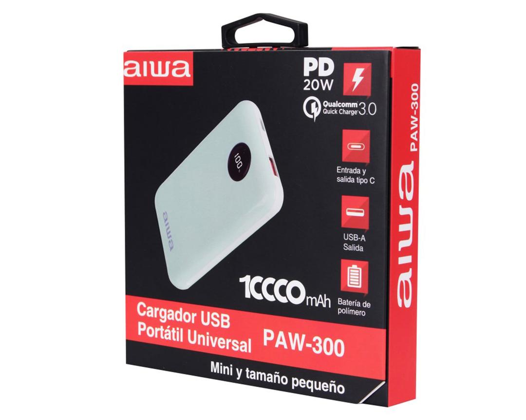 Batería portátil externa PAW-300C 10000 mAh celeste
