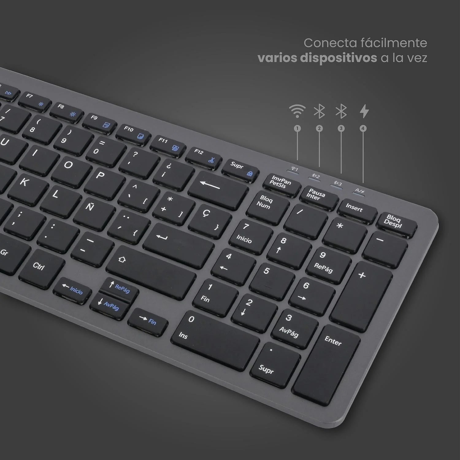 Teclado Inalámbrico Cygna Slim Grafito LEVO