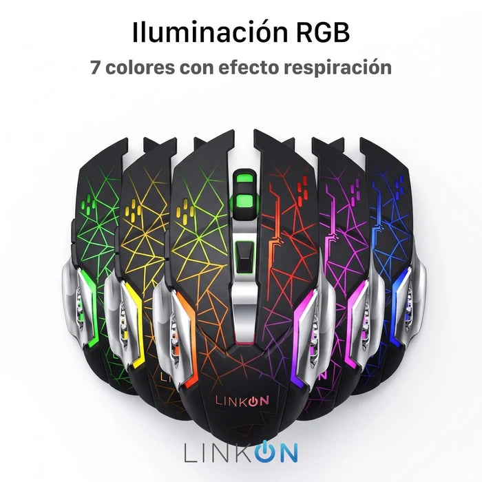 Kit Set Gamer Teclado Led + Mouse Inalambrico Usb Recargable