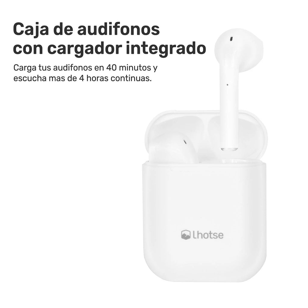 Audífonos Lhotse Bluetooth Inalámbrico Rm12 Blanco
