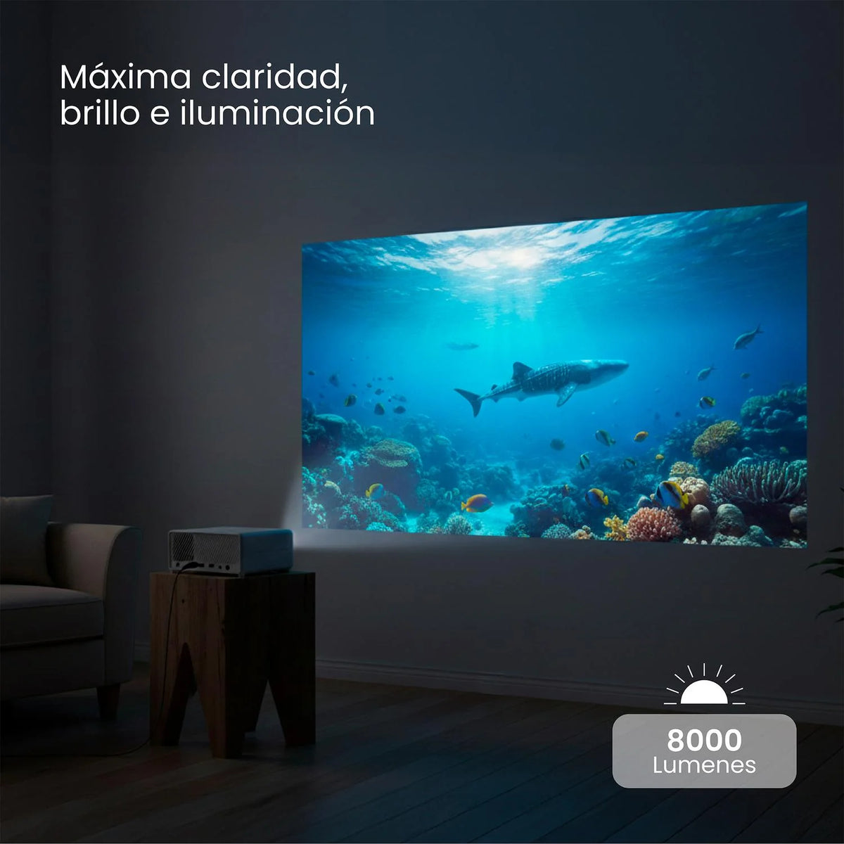 Proyector Portatil Smart Hexa 8000lm WiFi BT Android LEVO