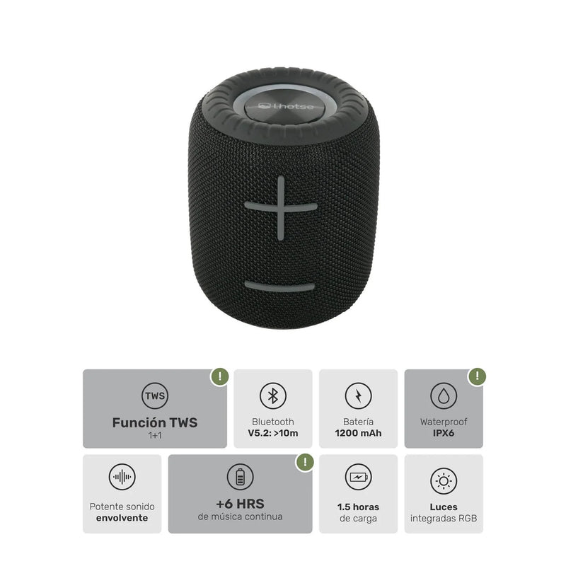 Parlante Portátil Inalámbrico Bluetooth TripGo - Negro