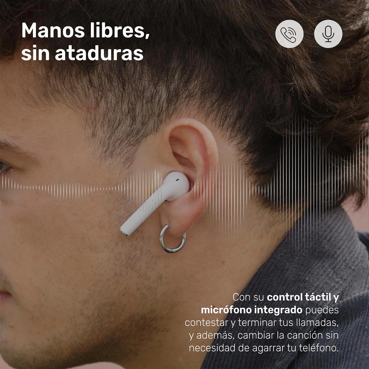 Audífonos Lhotse Bluetooth Inalámbrico Rm12 Blanco