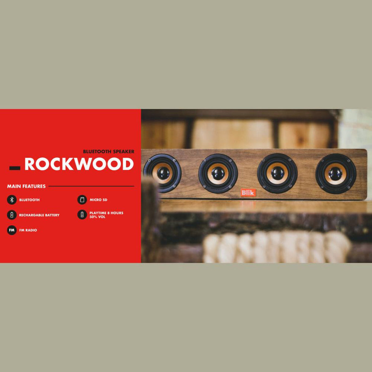 Parlante Bluetooth Blik Rockwood