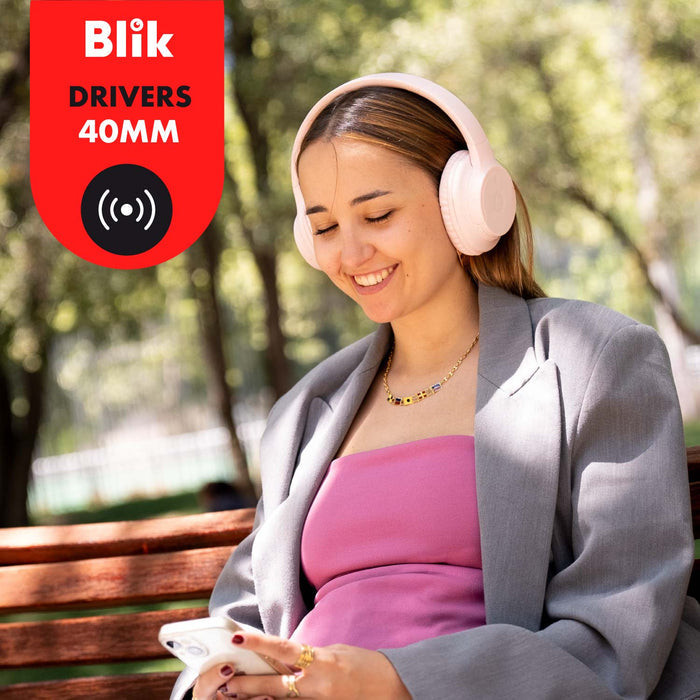 Audífonos Bluetooth Inalámbricos Blik Soul250 Rosados 20 Hrs