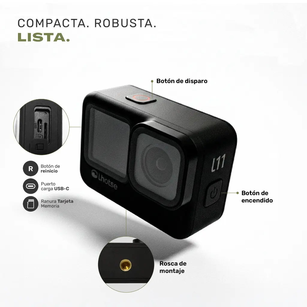 Cámara de Acción Deportiva Summit 5k 30fps Accesorios
