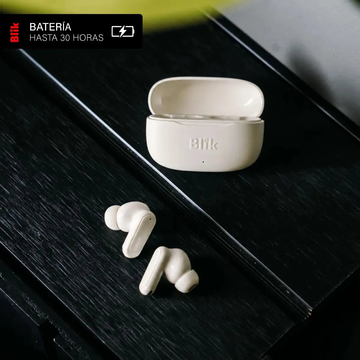 Audifonos Bluetooth Inalámbricos Blik Air500 Crema 30 hrs