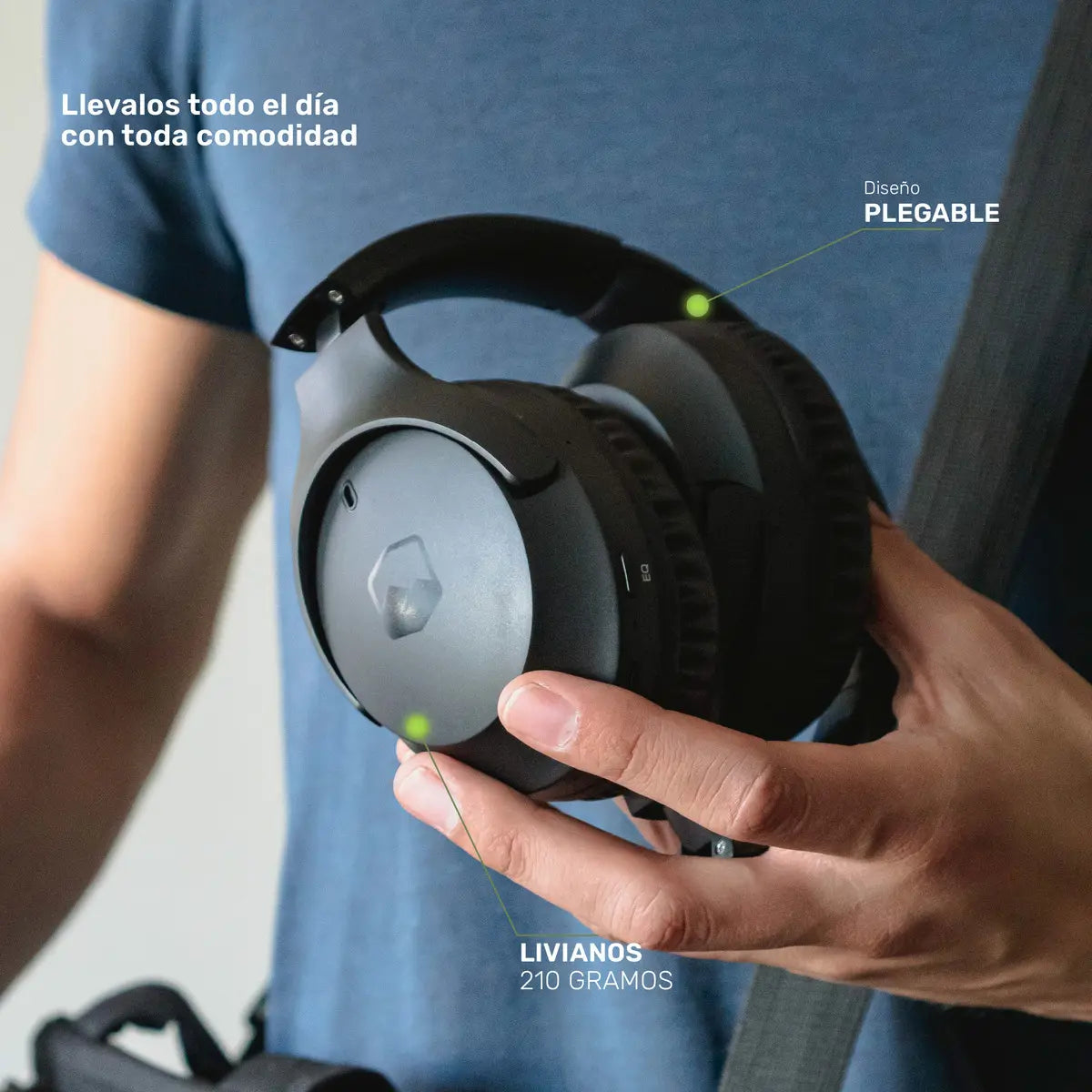 Audifonos Bluetooth Inalambricos Over Ear Wavepro Black Color Negro