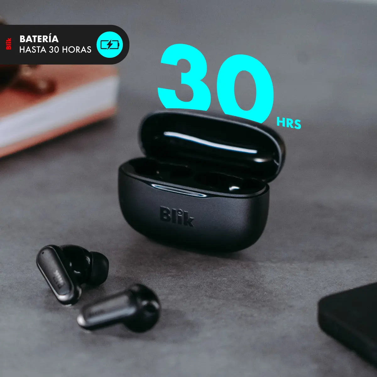 Audifonos Bluetooth Inalámbricos Blik Air500 Negro 30 hrs