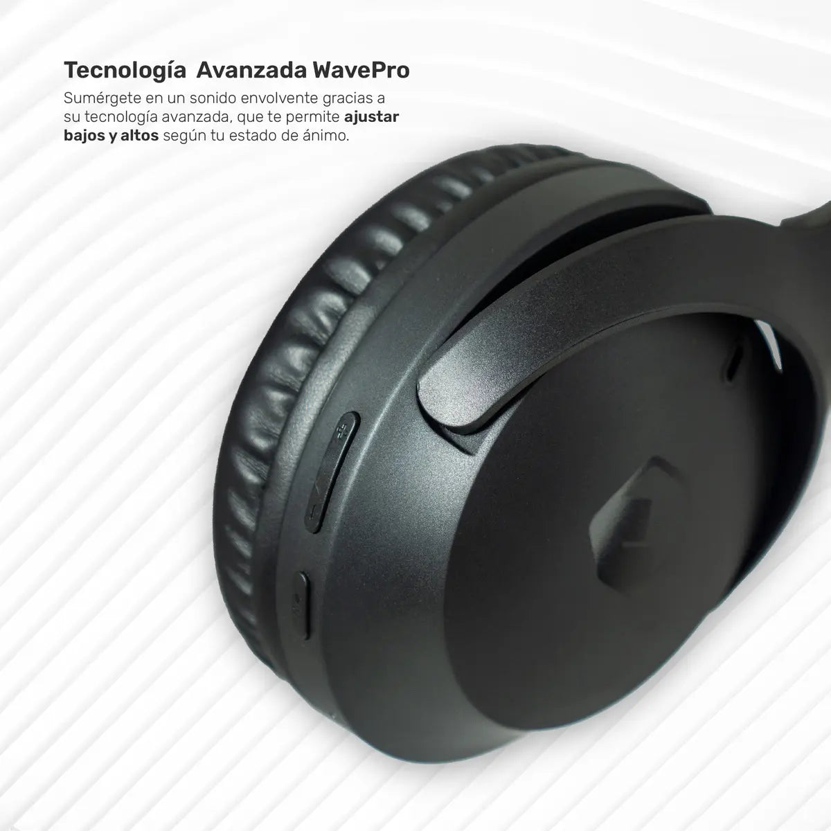 Audifonos Bluetooth Inalambricos Over Ear Wavepro Black Color Negro