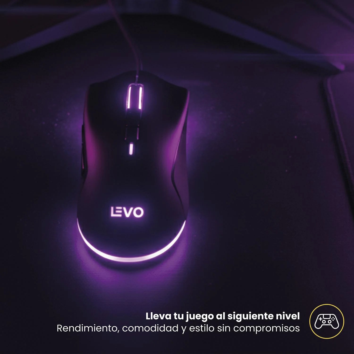 Mouse Gamer Inalambrico RGB NovaStrike Negro LEVO