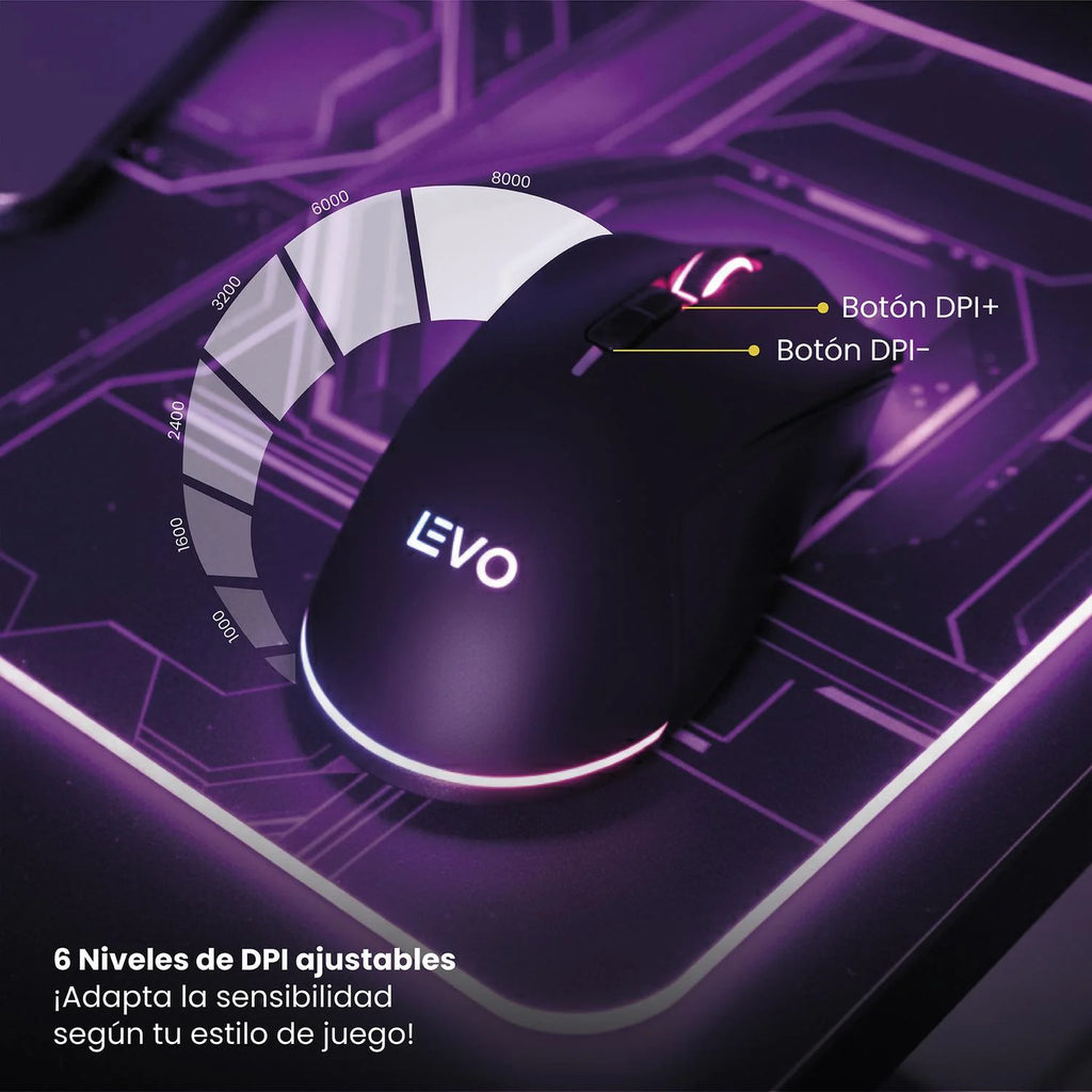 Mouse Gamer Inalambrico RGB NovaStrike Negro LEVO