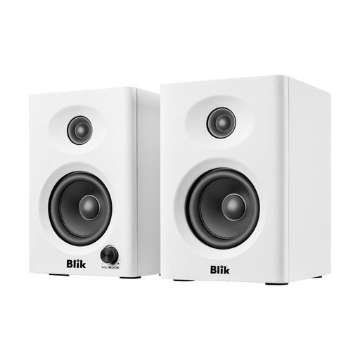 Par Parlantes Bluetooth Blik Bookshelf Lite 30W RMS Blancos