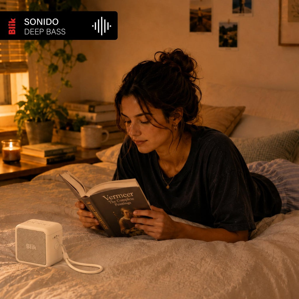Parlante Bluetooth Portátil Blik BassGo 15W IPX6 19 Hrs Crema