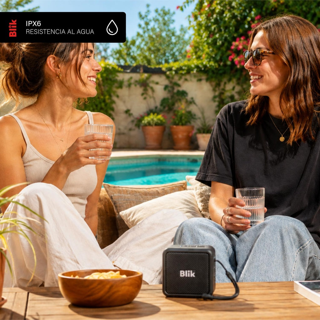 Parlante Bluetooth Portátil Blik BassGo 15W IPX6 19 Hrs Negro