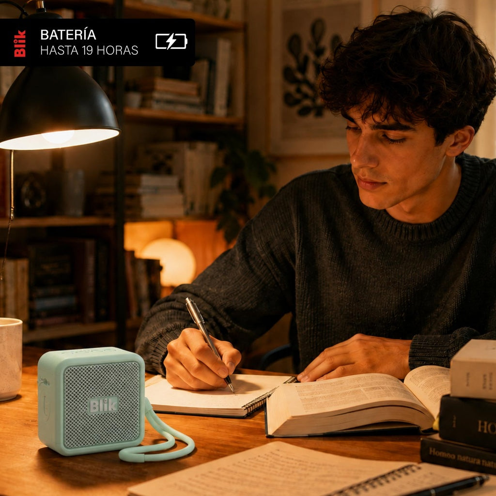 Parlante Bluetooth Portátil Blik BassGo 15W IPX6 19 Hrs Verde