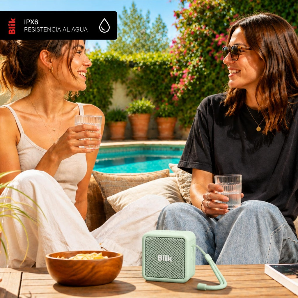 Parlante Bluetooth Portátil Blik BassGo 15W IPX6 19 Hrs Verde