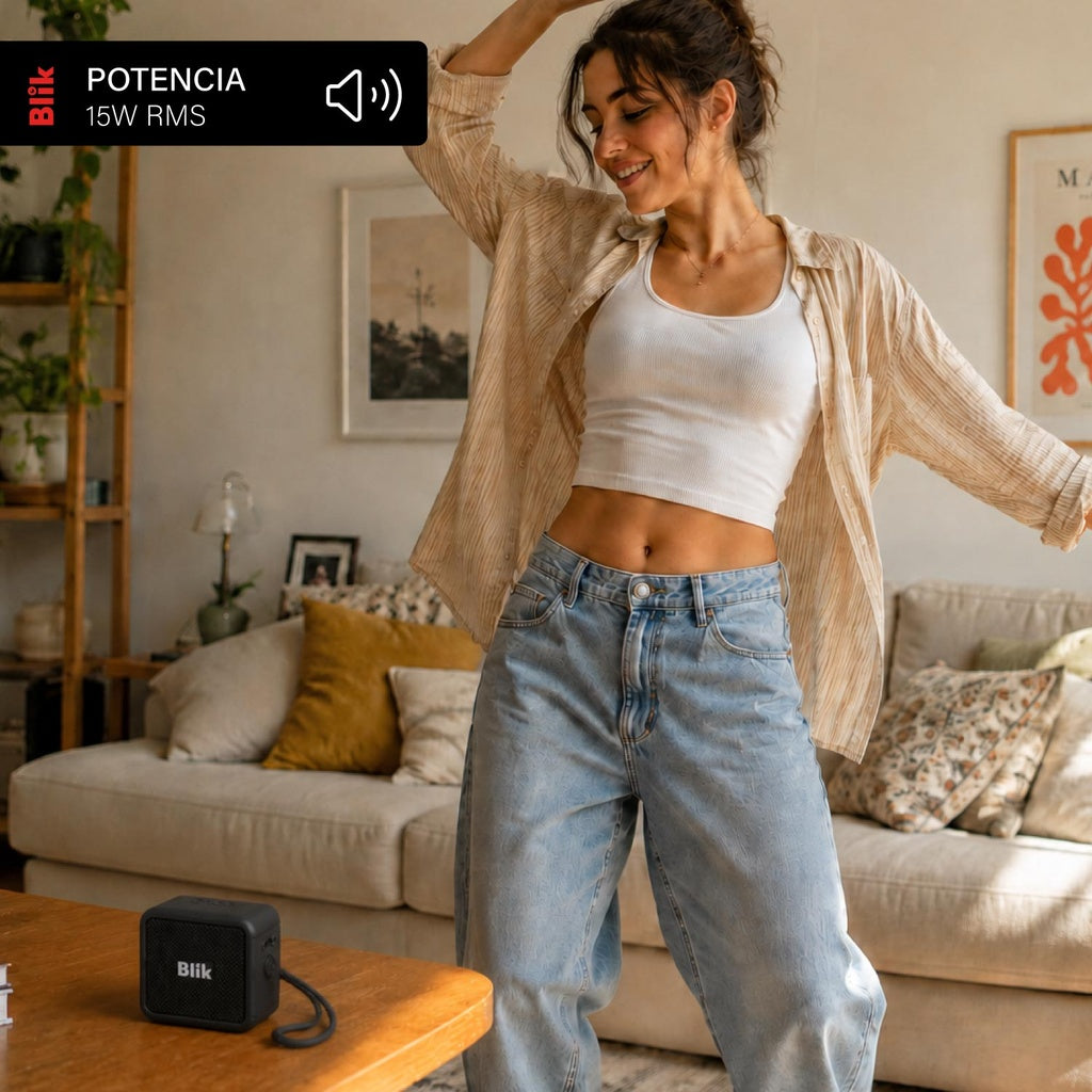 Parlante Bluetooth Portátil Blik BassGo 15W IPX6 19 Hrs Negro