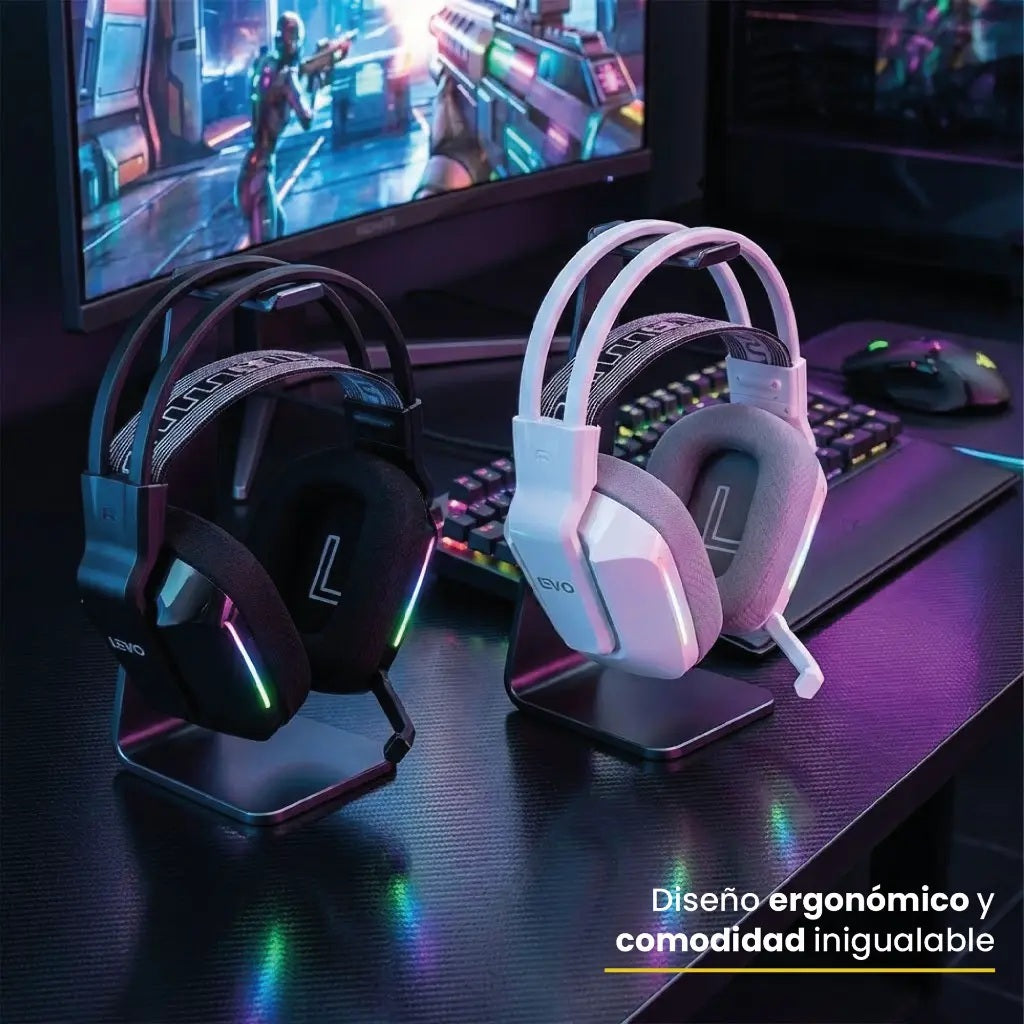 Audífono Gamer Inalámbrico Zenit Elite Bluetooth Rgb Bl Levo