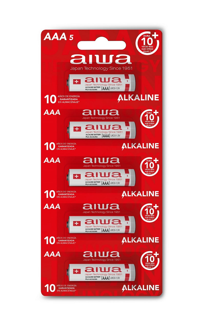 Tira de 5 pilas alcalinas AAA - AIWA