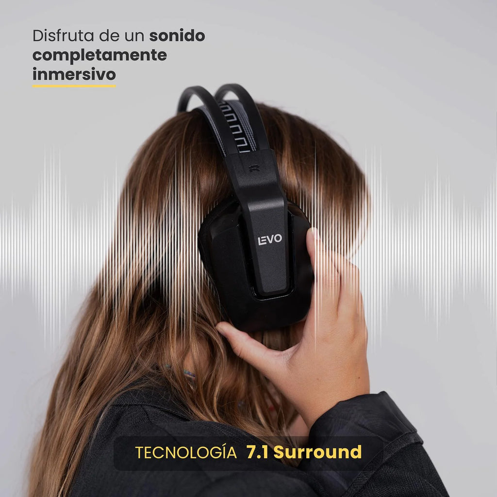 Audífono Gamer Inalámbrico Zenit Elite Bluetooth Rgb LEVO