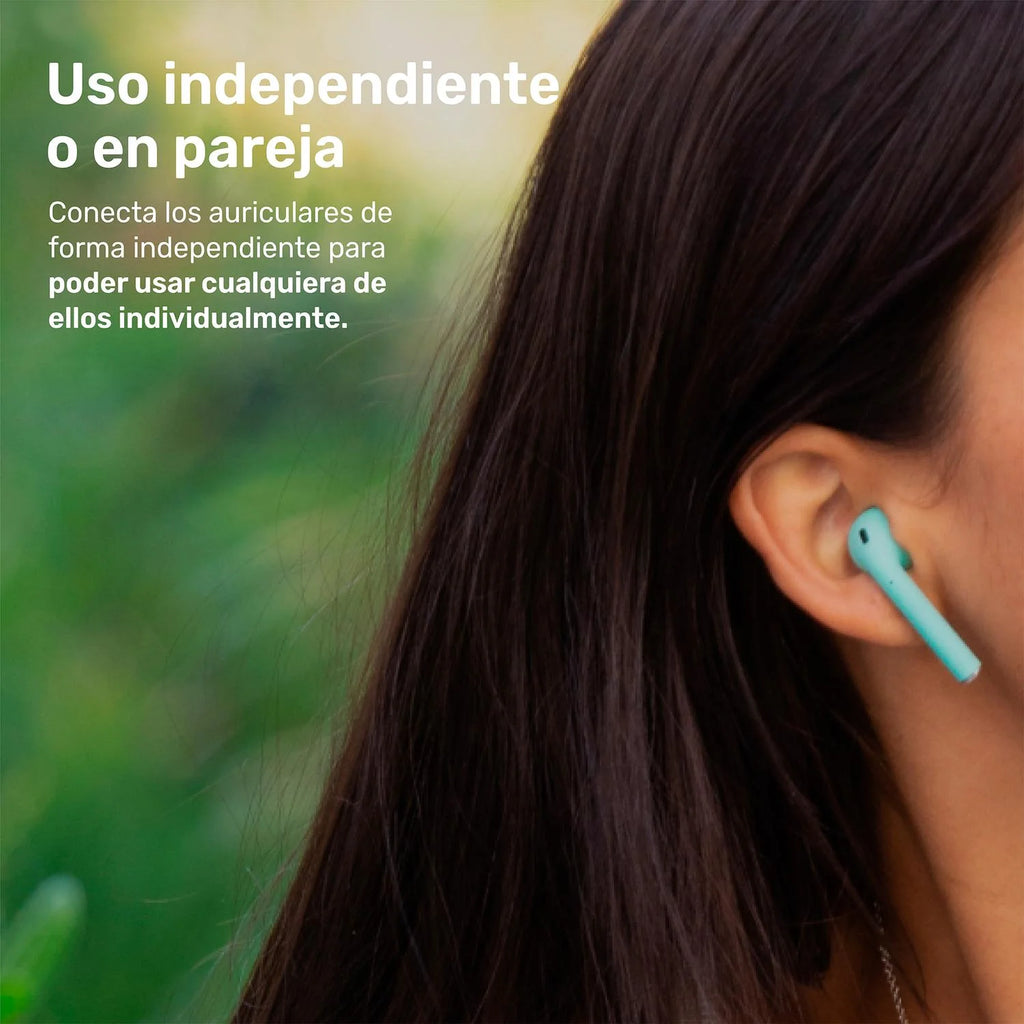 Audífonos Lhotse Bluetooth Inalámbrico Rm12 Celeste