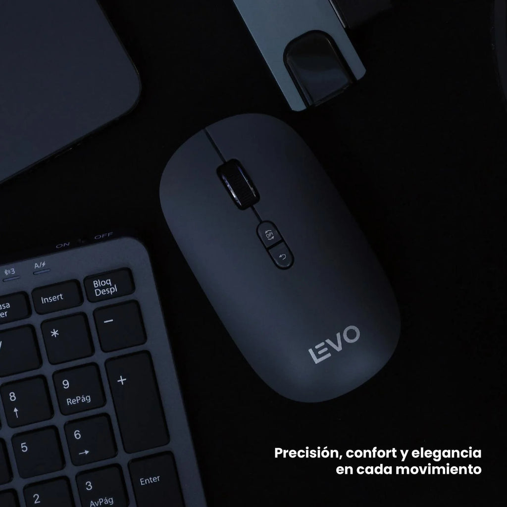 Teclado Slim Cygna + Mouse Slim Velar Grafito LEVO