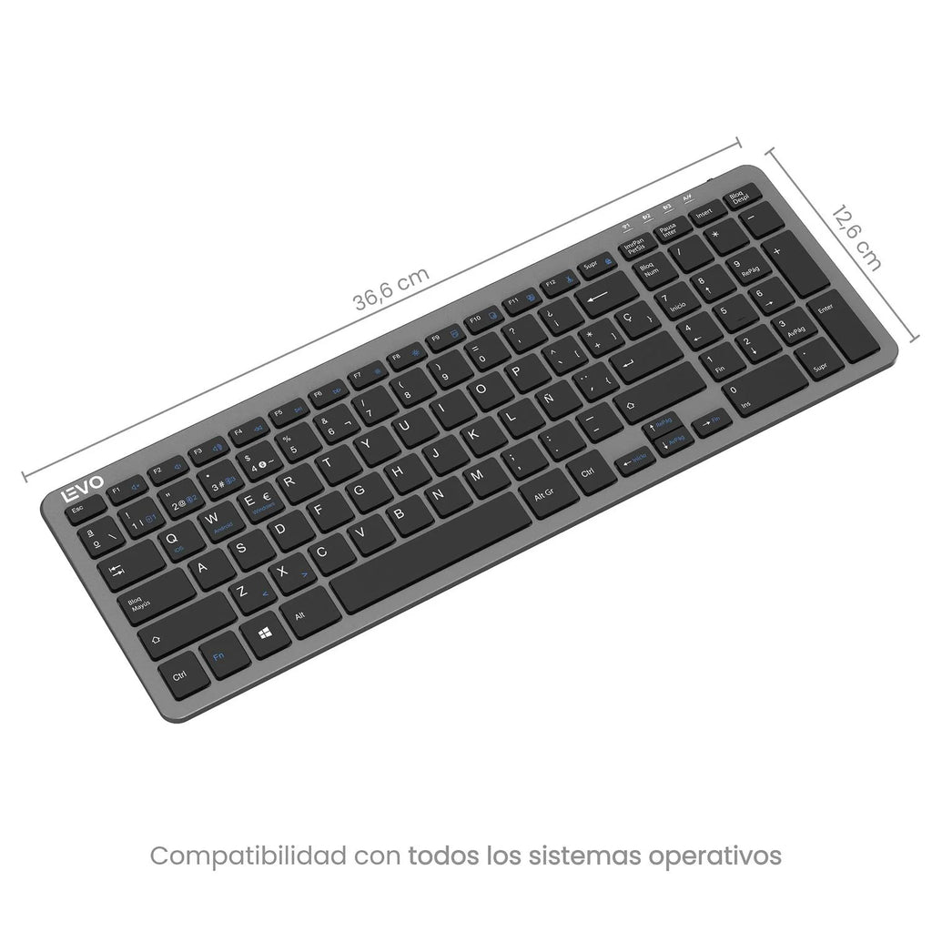 Teclado Inalámbrico Cygna Slim Grafito LEVO