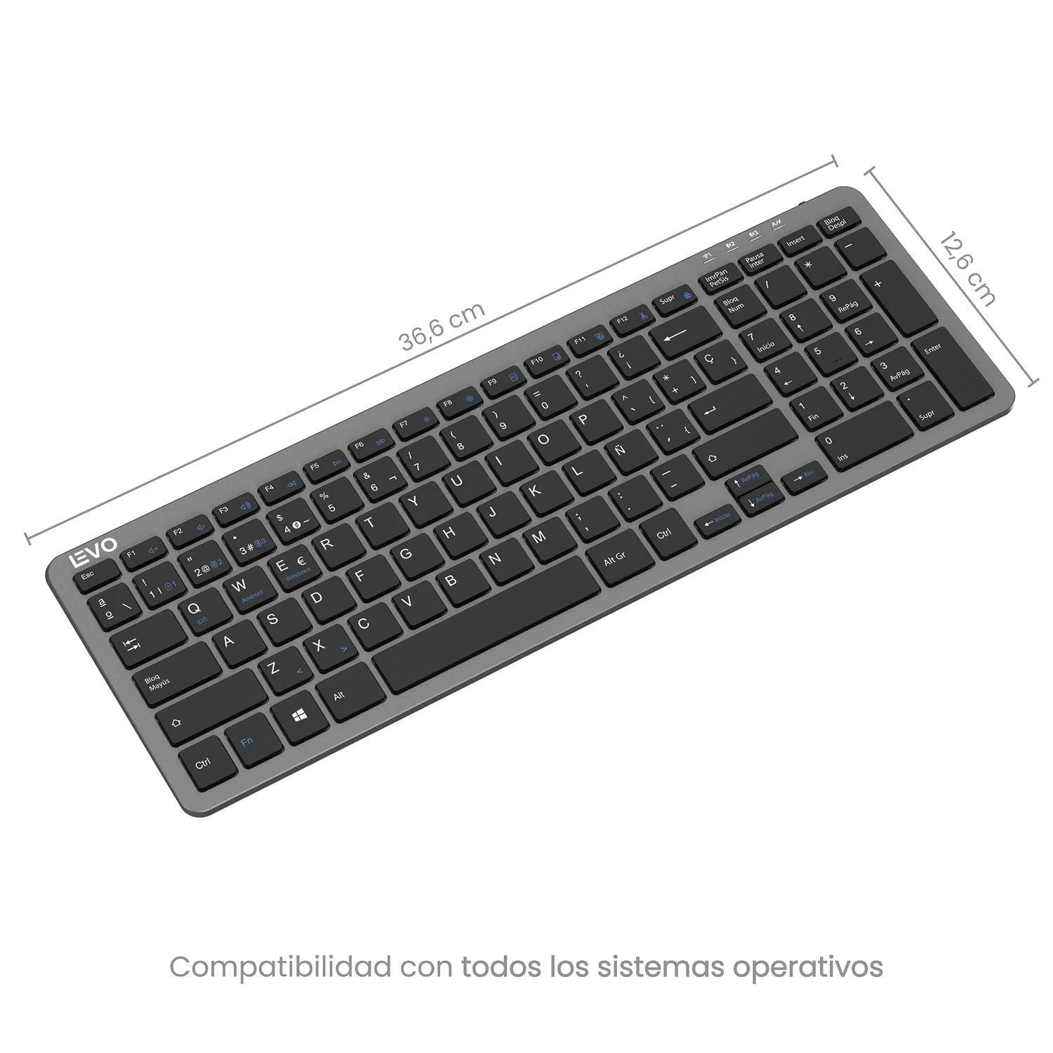 Teclado Inalámbrico Cygna Slim Grafito LEVO