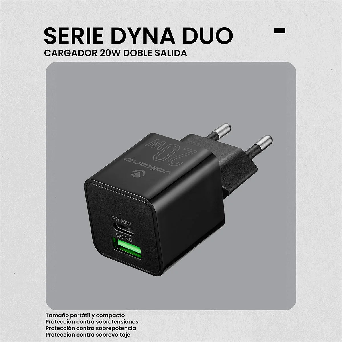 CARGADOR DE CELULAR 20W VOLKANO