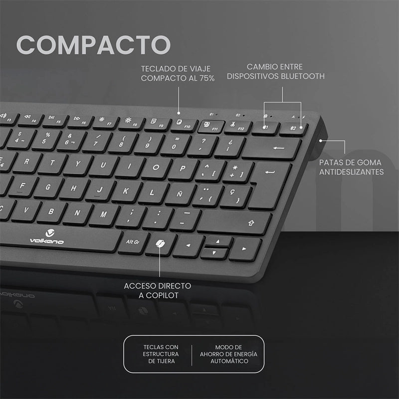 TECLADO INALÁMBRICO VOLKANO GALENA DUAL