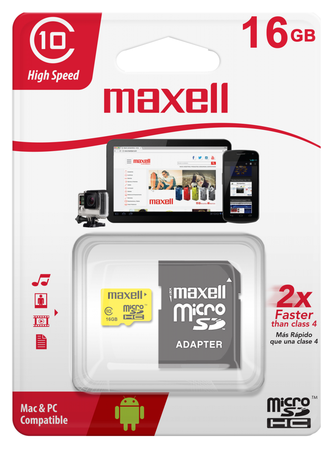 Tarjeta de Memoria Maxell Micro Sd 16gb Clase 10 90mb/s