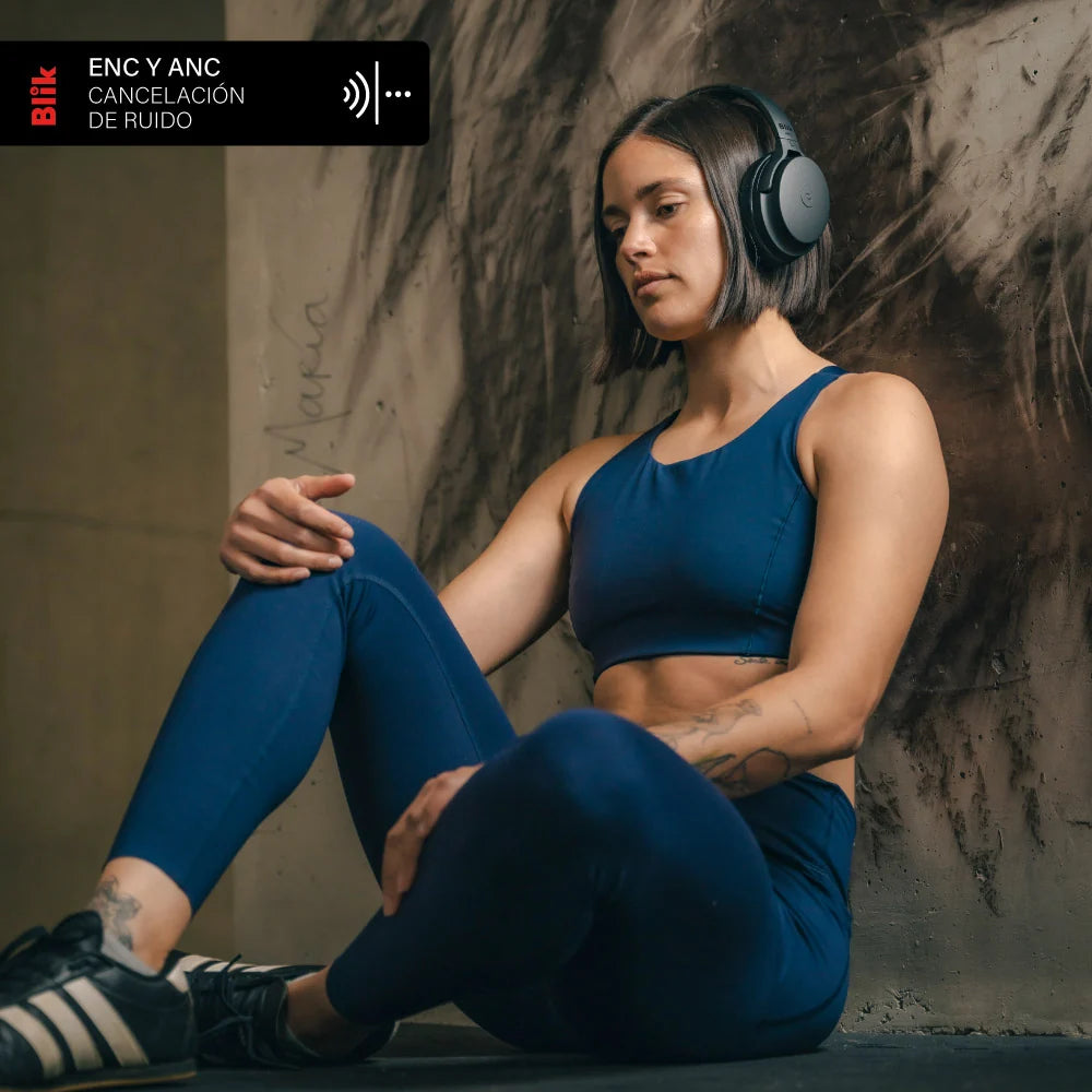 Audífonos Bluetooth Blik Neo Cancelación De Ruido 60H Negro