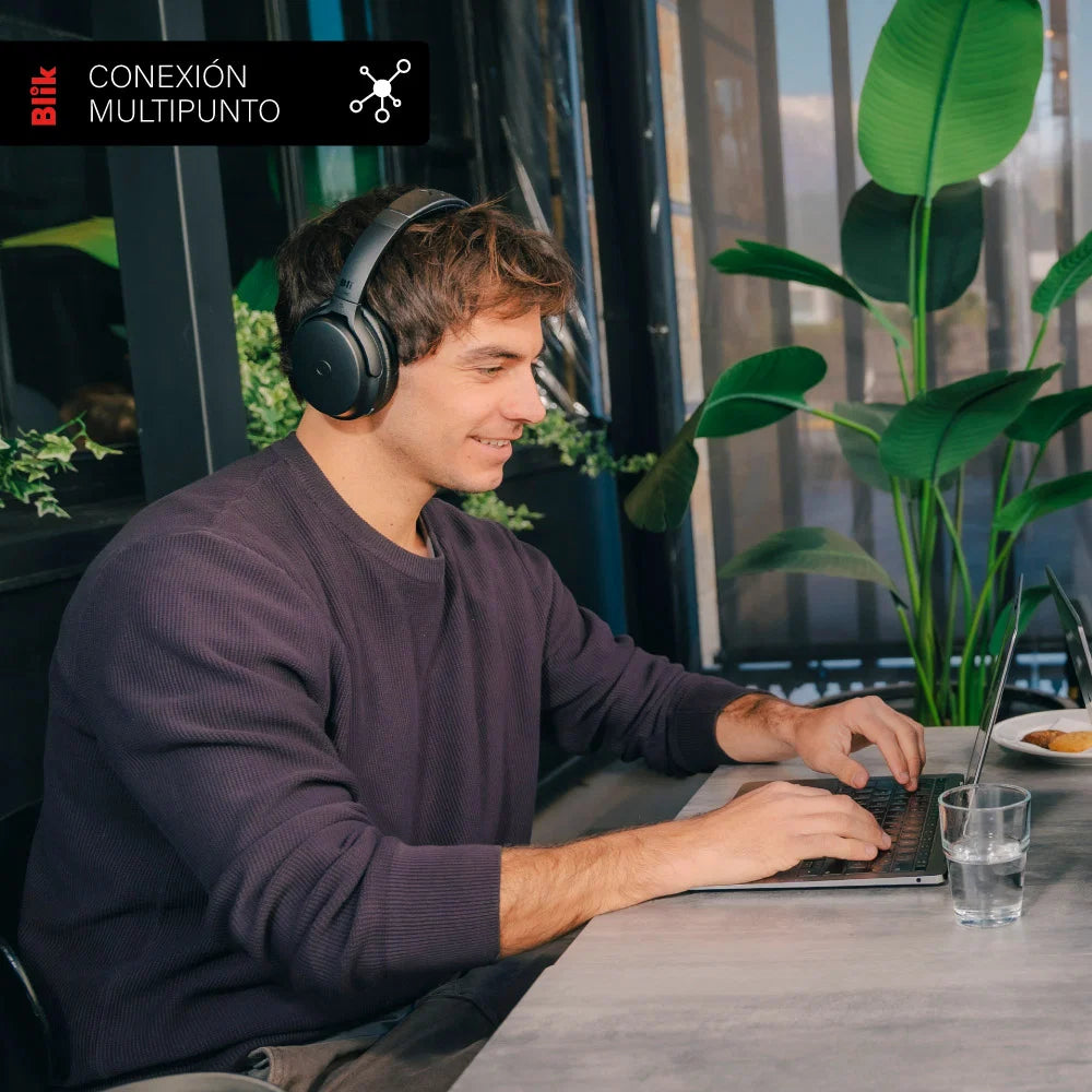 Audífonos Bluetooth Blik Neo Cancelación De Ruido 60H Negro
