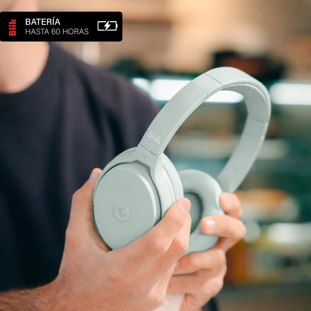 Audífonos Bluetooth Blik Neo Cancelación De Ruido 60H Verdes
