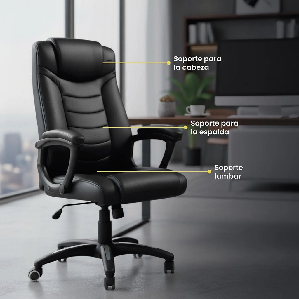 Silla Escritorio Oficina Ejecutiva Reclinable Comfort LEVO