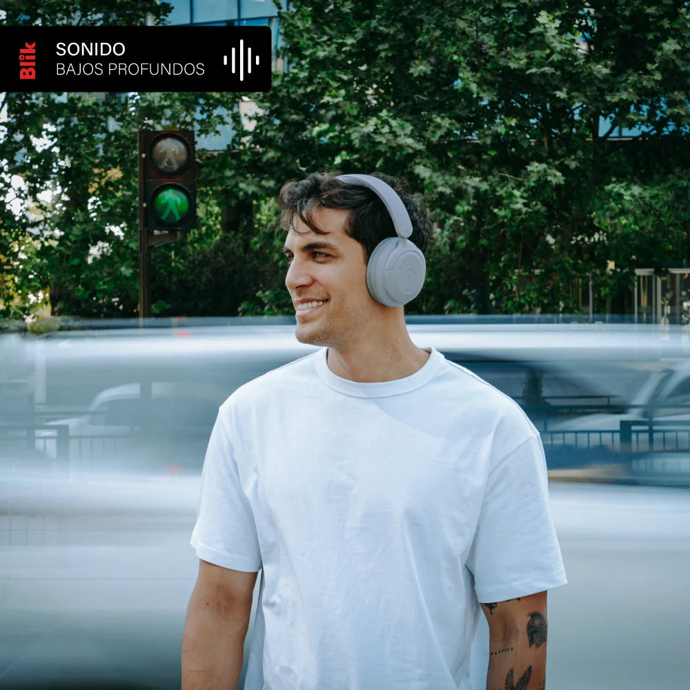 Audifonos Bluetooth Blik Soul900 Cancelación De Ruido 60H Gris