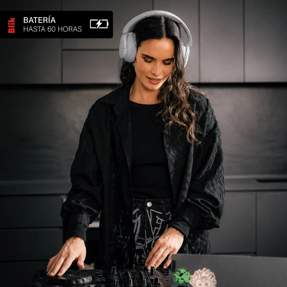 Audifonos Bluetooth Blik Soul900 Cancelación De Ruido 60H Gris