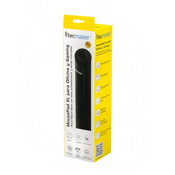 Mousepad XL Antideslizante, 70x30 3mm Cm Negro - Tecmaster