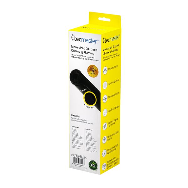 Mousepad XL Antideslizante, 70x30 3mm Cm Negro - Tecmaster