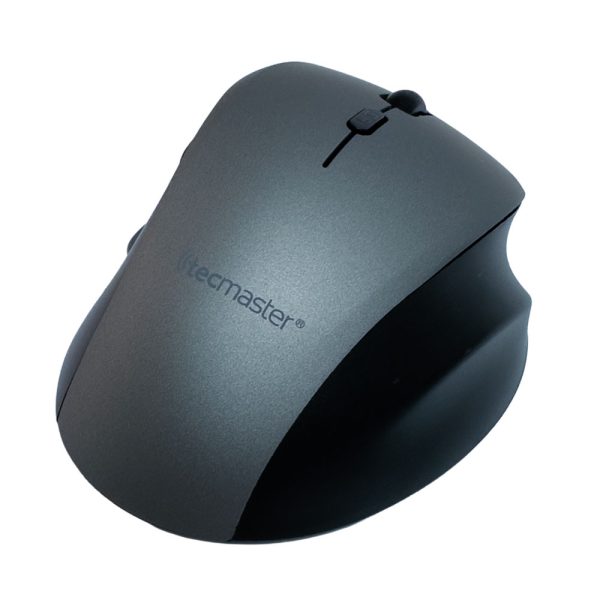 Mouse Ergonómico, Bluetooth + Wireless Recargable, Negro/Gris