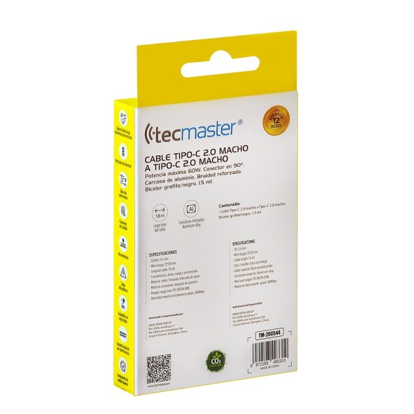 Cable Tipo C a Tipo C 1.5 MT - Tecmaster