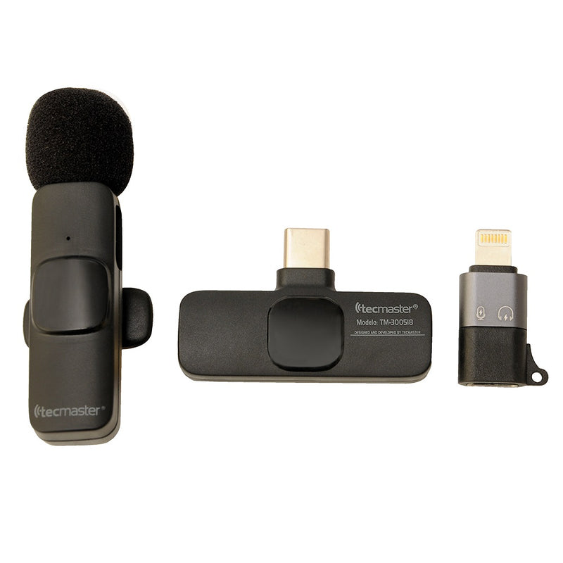 Micrófono Inalámbrico para Smartphones -  Iphone y Android  - Tecmaster