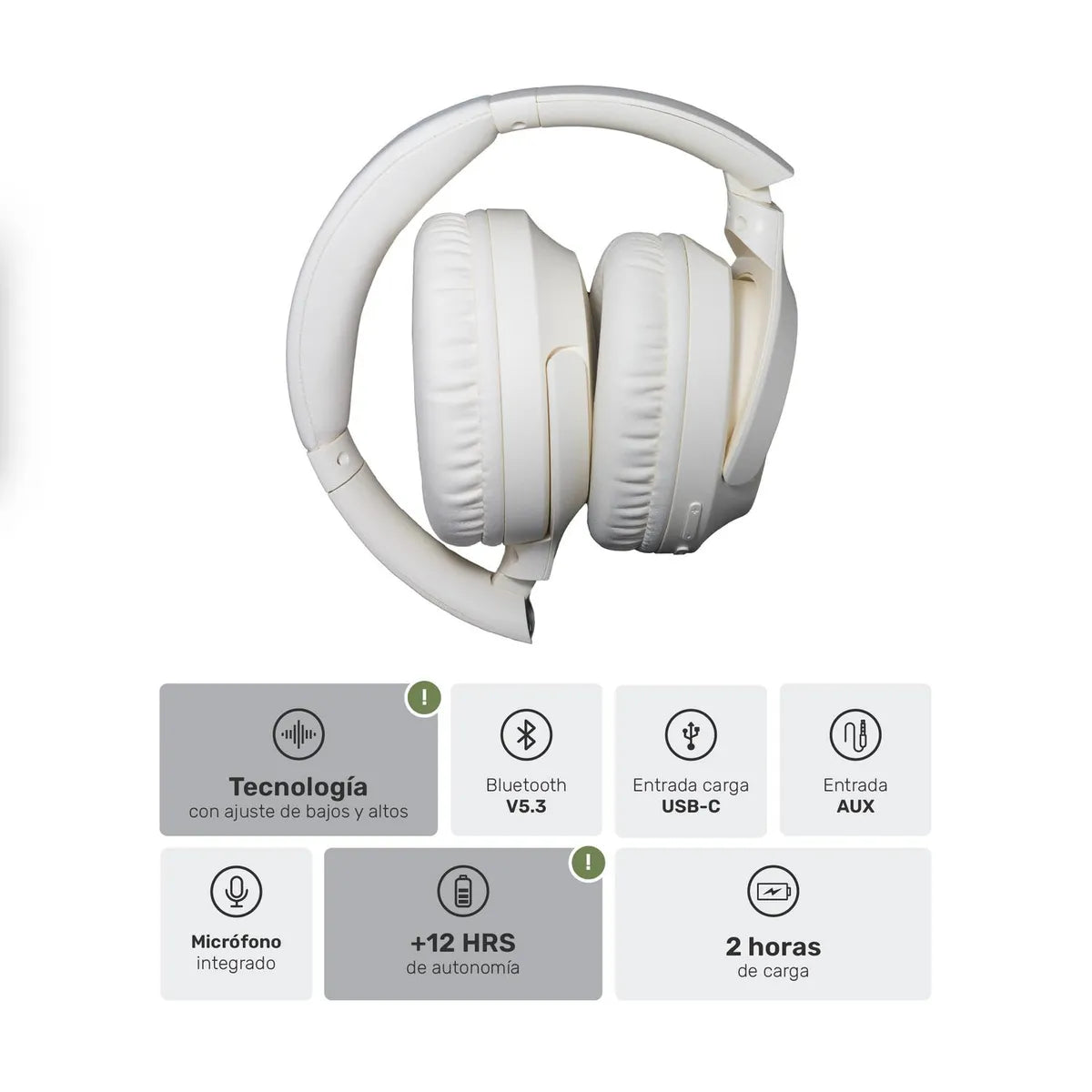 Audifonos Bluetooth Inalambricos Over Ear WavePro - Beige